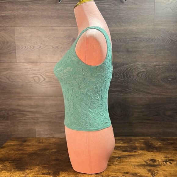 Anthropologie The Hannah Seamless Textured Tank in Blue Green Floral. S/M. NWT! - Picture 4 of 16